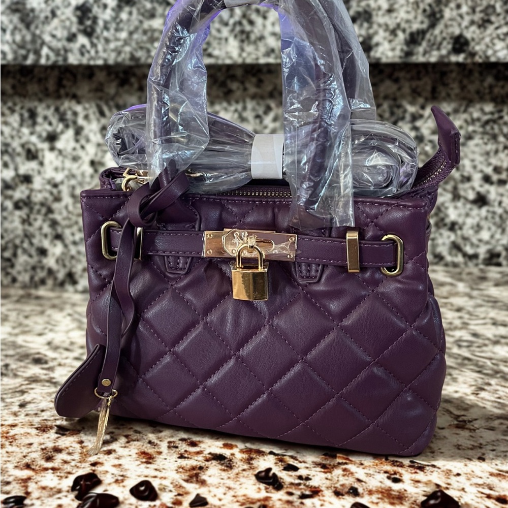 Purple Quilted Handbag